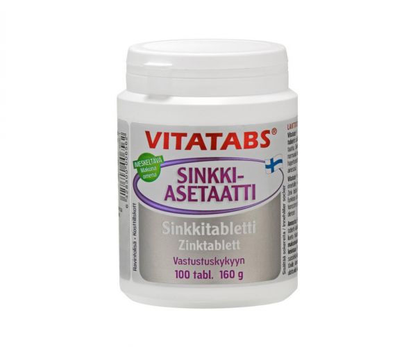 Vitatabs Sinkkiasetaatti, 100 tabl.