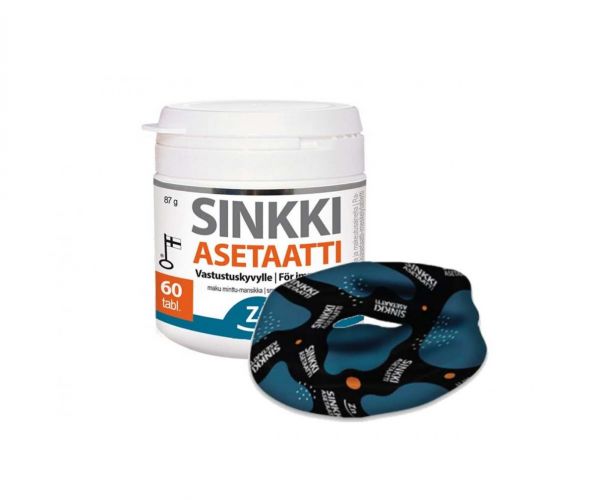 Vitabalans Sinkki Asetaatti 60 tabl. + tuubihuivi