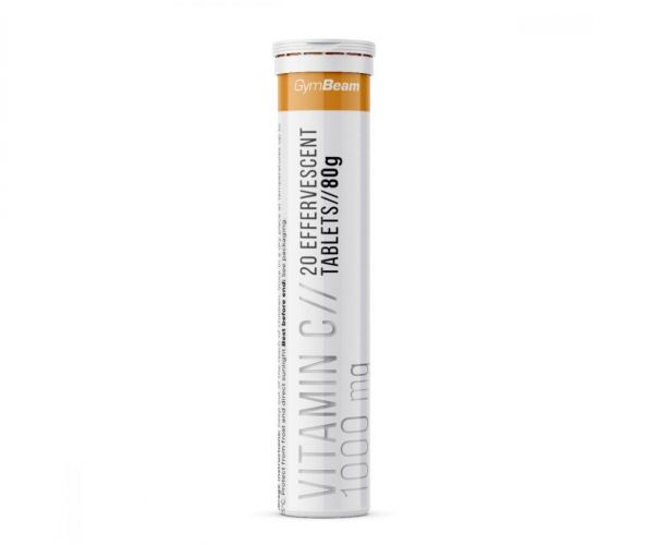 GymBeam Vitamin C 1000 mg -poretabletti, 20 tabl.