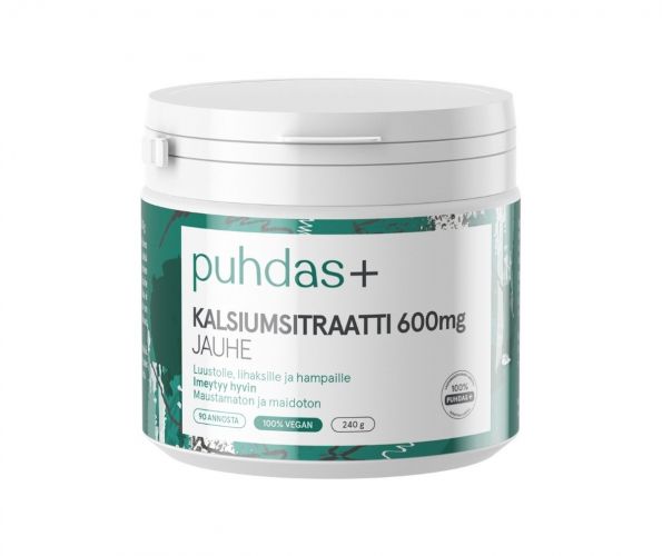 Puhdas+ Kalsiumsitraatti 600 mg (240 g)