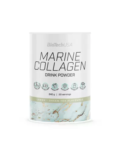 BioTechUSA Marine Collagen Drink Powder, 240 g, Green Tea Lemon