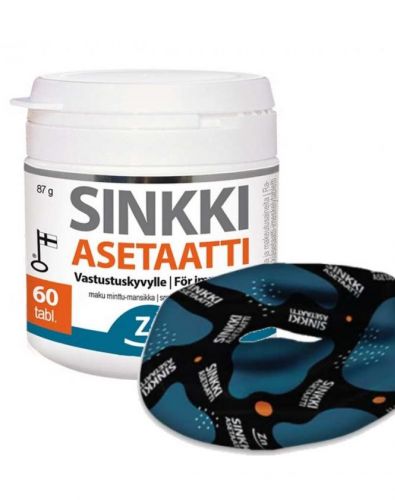 Vitabalans Sinkki Asetaatti 60 tabl. + tuubihuivi